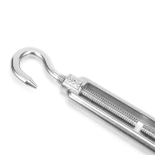 Turnbuckle 10 PCS Gancho perno acero inoxidable 304 ajustable para cadenas y cables miniatura 4
