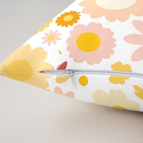Housse de coussin 55x55 fleur jaune au design exotique unique