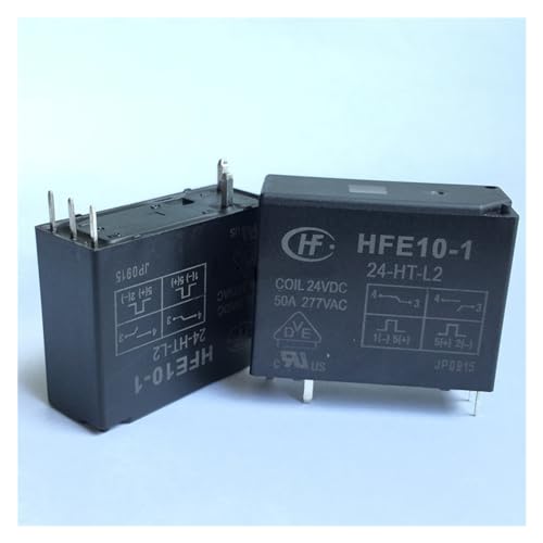 Relé HFE10-1-24-HT-L2 de 50A 277VAC de 5 pines para automatización industrial
