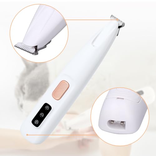 Pet-MicroPrecision-Trimmer-2024-Upgrade-Multifunctional-Pet-Hair-Clippers-Waterproof-Rechargeable-Pet-Shaver-with-LED-Light-Pet-Paw-Trimmer-for-Paws-Eyes-Ears-Face-Rump-1PC-White Pet MicroPrecision Trimmer 2024 Upgrade Multifunctional Pet Hair Clippers Waterproof Rechargeable Pet Shaver with LED Light Pet Paw Trimmer for Paws Eyes Ears Face Rump 1PC White