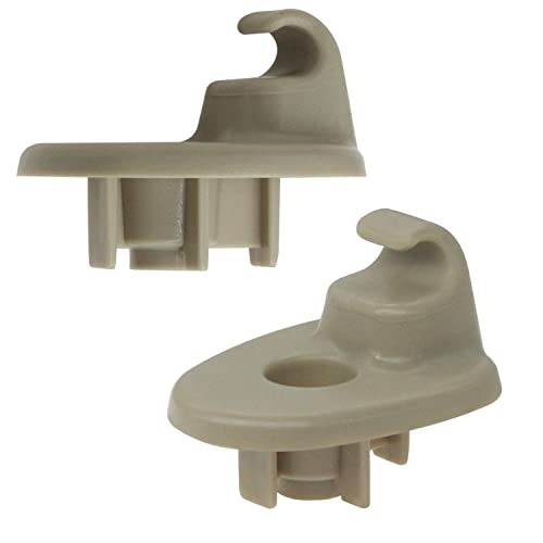 amavoler 2 PCS Interior Sun Visor Hook Clip Bracket Fit for Jeep Liberty 05-12, for Dodge Nitro 08-12.OEM:1AR26DW1AA,1AR26BD1AA. (Beige)