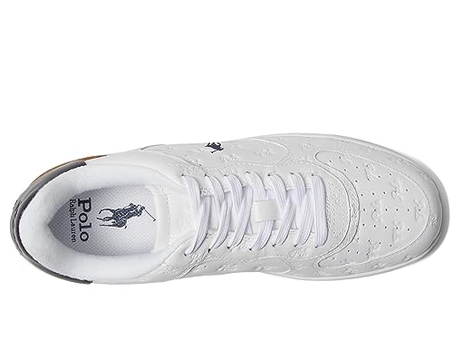 Image of Polo Ralph Lauren Mens Masters Court Logo Leather Sneaker