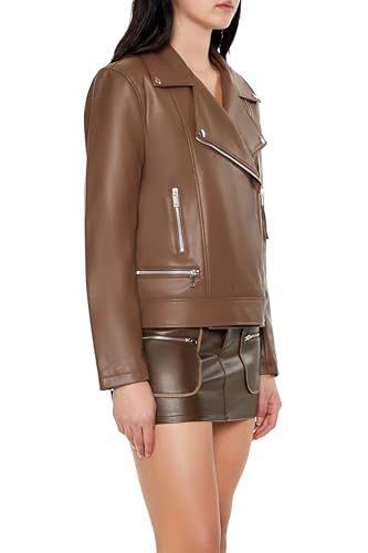 Forever 21 Women's Faux Leather Zip-up Moto Jacket4