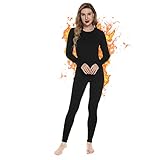 Generic Damen Thermounterwäsche Set - Funktionsunterwäsche Skiunterwäsche mit Thermisches Innenvlies - Winter Outdoor Sport Thermo Unterwäsche für Ski Wandern Fitness