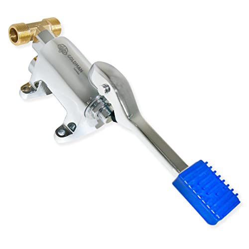 Grifo pedal mezclador para fregaderos industriales de hostelería + Adaptador conexión para dos aguas Fría - Caliente Cover