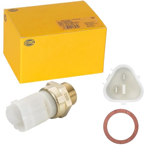 HELLA 6ZT 007 835-101 Interrupteur de température, ventilateur de radiateur - 12V - 2pôle - Fiche plate - vissé - Relais à courant de travail