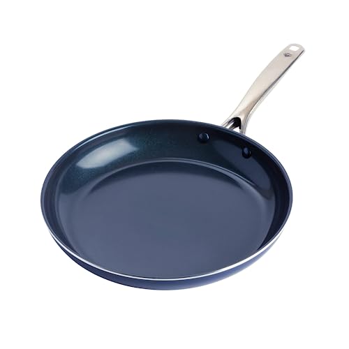 Blue Diamond Sartén con Superficie de Piedra Antiadherente y con Revestimiento Antirayaduras, plana, apta para todo tipo de cocinas incluida inducción y horno, libre de PFOA, Sartén de 30 cm