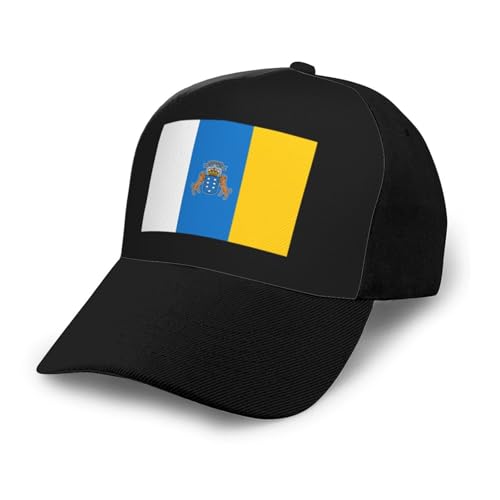 Flag of The Canary Islands Bonnets Curved Brim Mesh Baseball Cap Casual Sun Hat Unisex