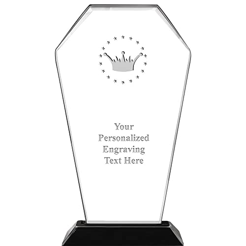 Crown Custom Acrylic Trophy, 9" Personalized Vault Acrylic, Engraving Included