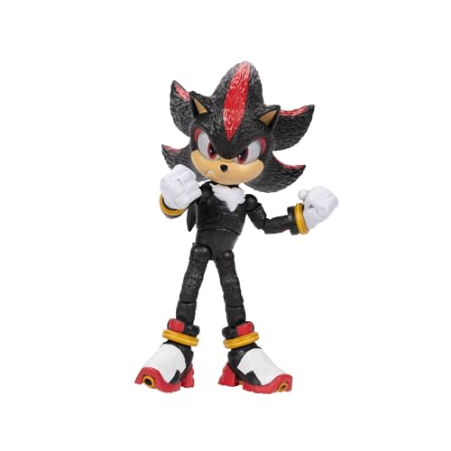 Sonic 3 Movie Action Figures 5-Inch Shadow Collector Toy Figure, Highly Articulated for Boys Girls - Officially Licensed Sonic The Hedgehog 3 Movie Product