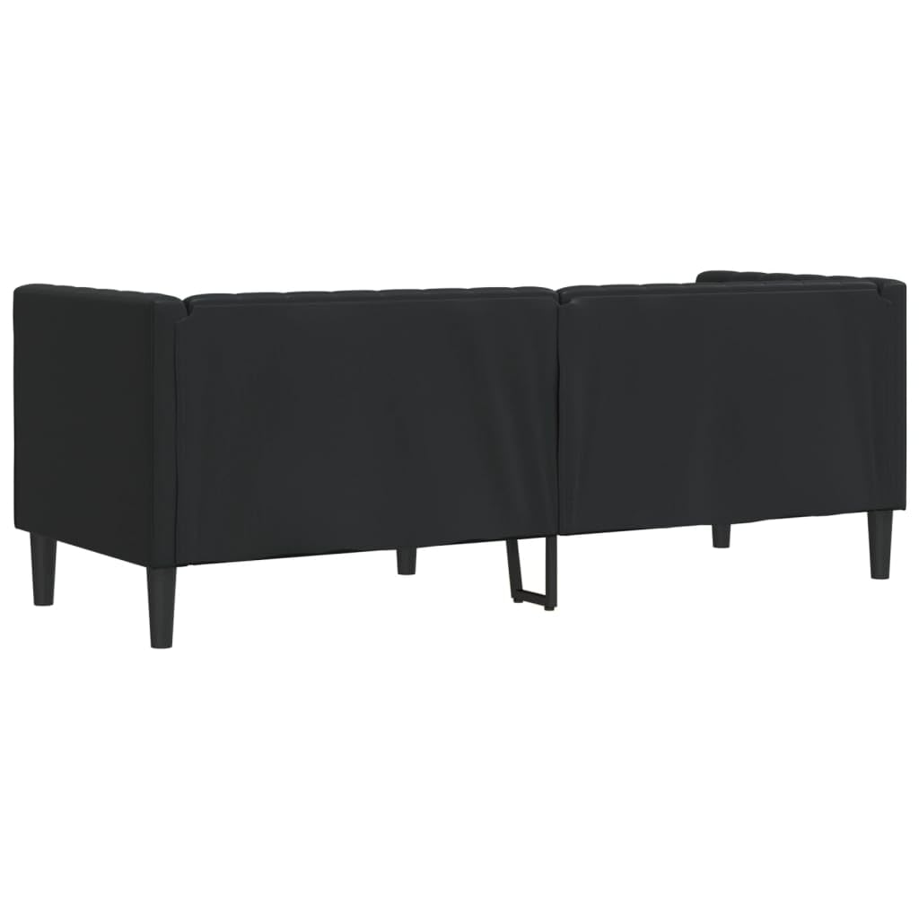 vidaXL Driezitsbank Chesterfield-stijl kunstleer zwart