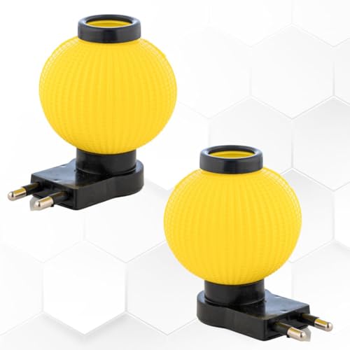 Image of Hi-Plasst Yellow LED Night Lamp for Bedroom - Plug in 0 Watt Bulb Lamp, Ideal for Wall, Study & Side Table Lighting, Soft LED Night Light - Pack of 2