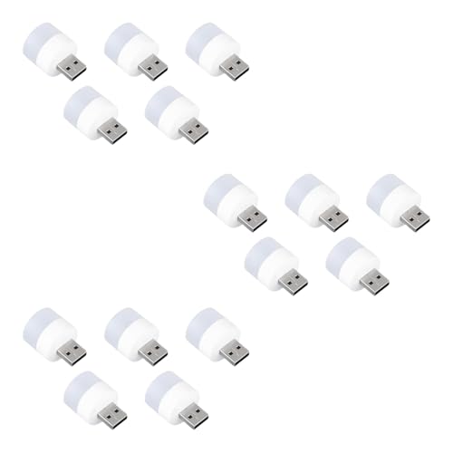 Image of Oblivion Mini USB Led Light | Plug in Night Light Bulb Light for Laptop | Portable USB Led Lamp | Portable Car Bulb for Bedroom Bathroom & Kitchen Use (15 Pcs) | Plastic, White