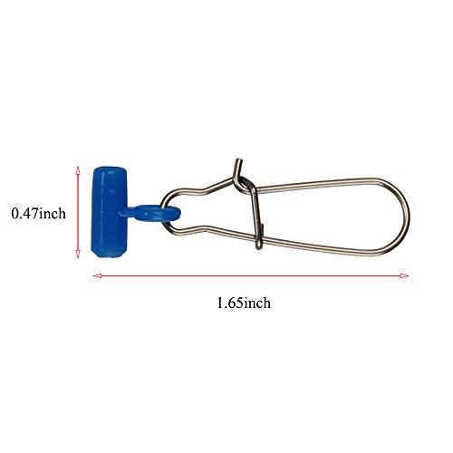 Ice Sea 25-50Pcs Fishing Line Sinker Slide With Duo-Lock Snap Blue High-Strength Sinker Slider Stainless Steel Snap Kit (Light Blue, 50Pcs) #TOP1