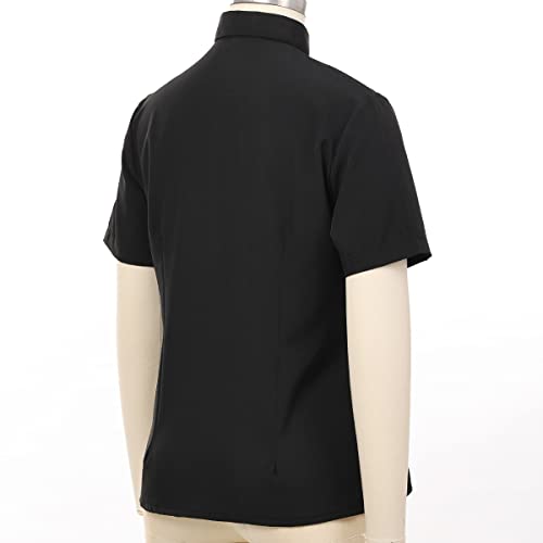 BLESSUME Women Clergy Tab Collared Shirt Long/Short Sleeve Button-Down Blouse4