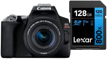 Canon Câmera Digital EOS Rebel SL3 (BKUS) 1855F4STM BR kit com Cartão de Memória Lexar Blue 128GB