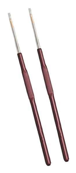 Zeniso® 2 pcs Crochet Hook Steel (Gold Point) with Plastic Handle Knitting Kit, Needle Set, Knitting Needle,Crochet Needle, Crochet Set,(Aluminium with Plastic Handle 6"/15cm of Size 7/0.60mm)-image-45