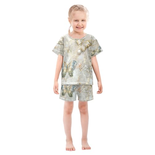 senya Short Sleeve Pajamas Sets Summer Cotton Sleepwear 3d Print Butterflies3
