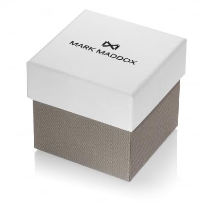 Mark Maddox HM1030-17 – Reloj de Hombre Bitono Acero e IP Gris, Esfera Azul, Sumergible 100 m, Cuarzo Analógico 3 Agujas, Caja 42 mm, Cristal Mineral, Cierre con Pulsadores