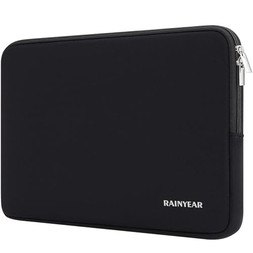 RAINYEAR Funda Protectora para Portátil de 13 Pulgadas para Macbook Air/Pro M4 M3 M2 M1, Estuche Protector para Portátil Chromebook de 11,6 Pulgadas, Negro