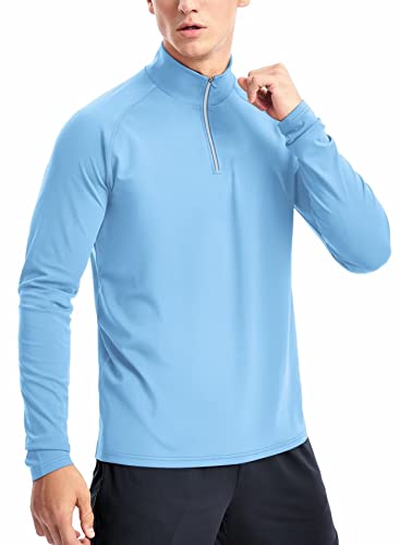 Zengjo 1/4 Zip Pullover Mens Running Shirt Long Sleeve - Image 3