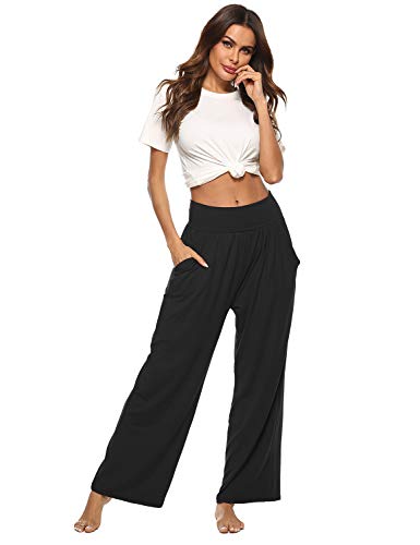 Best Sweatpants for Women Over 50: Comfort Meets Style in 2025 4 ZJCT Womens Yoga Sweatpants Comfy Loose Wide Leg Lounge Workout Running Joggers Pants with Pockets Black M