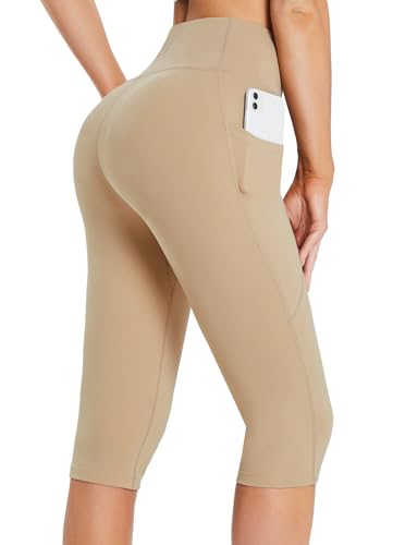 Baleaf High-Waist Capri Leggings with Phone Pockets