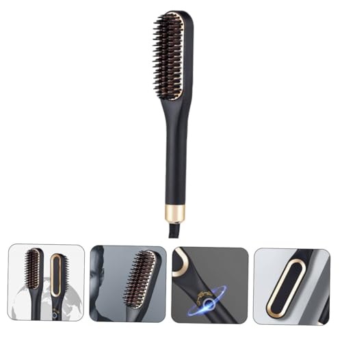 Peine Eléctrico Calentado Mini para Barba y Cabello FRCOLOR con Temperatura Ajustable para Viaje y Uso Doméstico, Dorado, Enchufe Estándar EE.UU. miniatura 7
