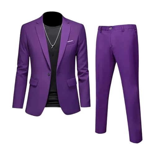 Men Suits Cardigan Outerwear Single Breasted Blazers Solid Zipper Fly Ankle Length Pants Business Pockets