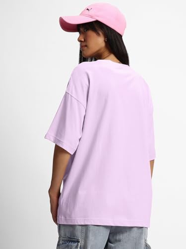 Image of Bewakoof Women's Cotton Oversized Fit Half Sleeve Round Neck T-Shirt | Casual wear | Streetwear | Oversized Tshirt for Woman Cotton| Baggy