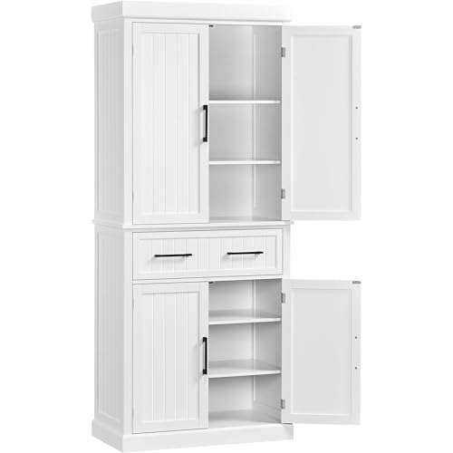 Yaheetech 72.5' Kitchen Pantry Storage Cabinet with Drawer, Freestanding Pantry Cupboard with Doors...