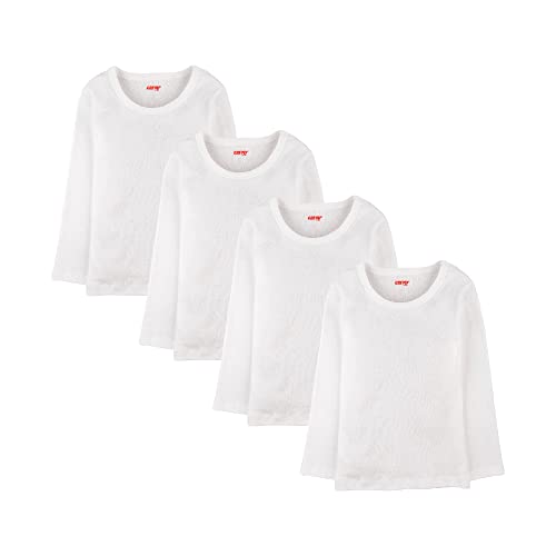 El Mejor Listado de Camisetas de manga larga para Niño - los preferidos. 41 Baby Creysi Paquete 4 Camiseta Manga Larga Niño 4 Años Blanco/Blanco/Blanco/Blanco Algodón Ideal Para Tu Día a Día