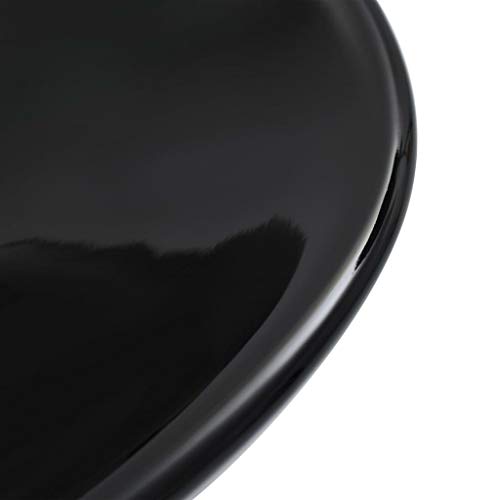 Lavabo de cerámica negro Mangloder de 58cm para muebles de baño modernos 5