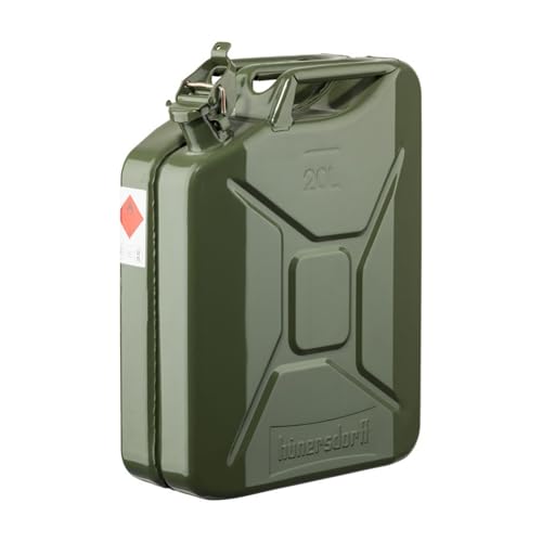 Metall-Kraftstoff-Kanister CLASSIC 20l mit UN-Zulassung für Benzin Diesel und andere Gefahrgüter oliv