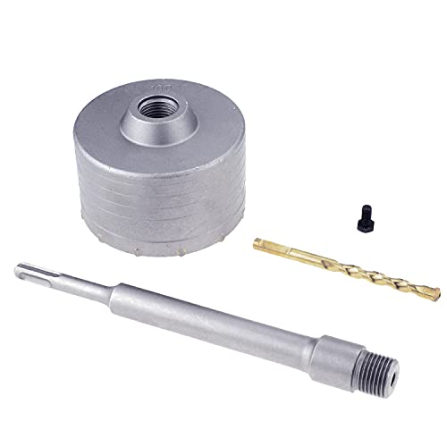 Nc 100Mm / 4 Inch Concrete Hole Saw With 220Mm Sds Plus Shank Connecting Rod Cement Hole Saw For Cement Brick Concrete Stone Wall (100Mm) #TOP1