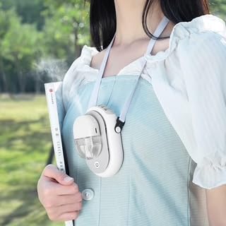Genérico Mini Ventilador Portátil con Humidificador y Cinta para Colgar | Silencioso y Recargable – Ideal para Verano, Oficina, Viajes y Exteriores