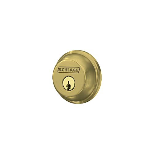 Image of SCHLAGE Lock Company Single Cylinder Deadbolt, Satin Brass (B60 N 608)