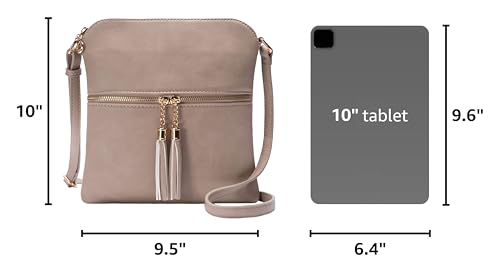 Image of Solene Womens Lightweight Medium Crossbody Purse with Tassel, Perfect Size Crossbody Bags for Daily Use, travel