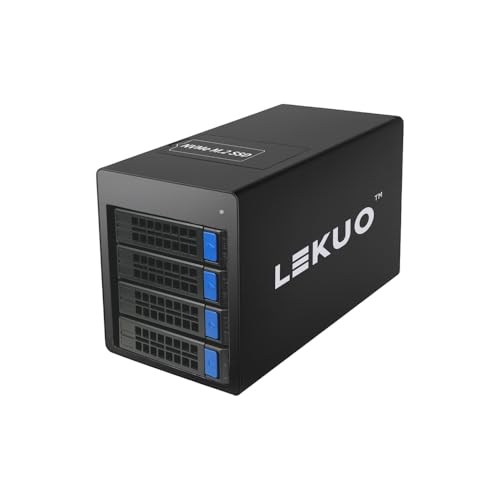 Caja externa USB 4.0 40Gbps con 4 bahías SATA y 1 M.2 NVMe miniatura 3