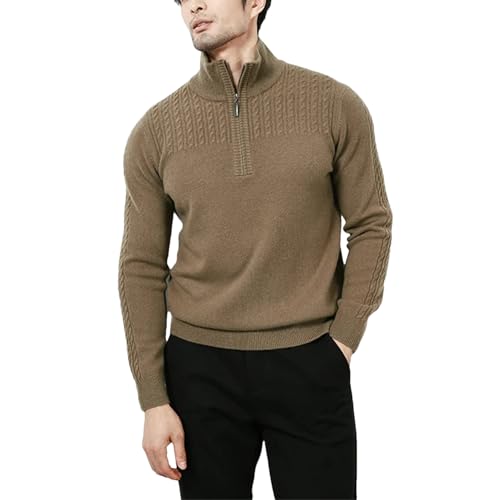 Mens Spring Traveling Half Height Zipper Sweater Cotton Wool Warm Fashion Business Style Pullovers