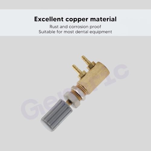 Image of 3mm Dental Chair Water Control Regulator Valve with 2 Parallel Nipples - Metal Water Pressure Regulating Valve Nozzle, Oral Cleaning Hose Turbine Switch Replacement Spare Part