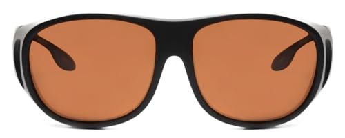 Calabria 24207E XL Fit Over Sunglasses Wear Over Glasses Black/Amber Brown Mens Womens Fitover Sunnies Trendy UV Protection2