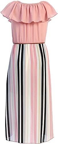 Igirldress Big Girls Off Shoulder High Low Maxi Split Skirt Romper Casual Dress Summer Birthday Jumpsuits Usa 2142 Blush Size 12 thumb #2