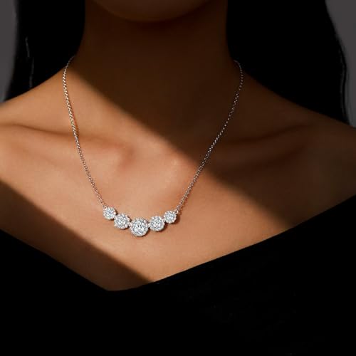 Smile Pendant Necklace for Women Moissanite Lab-Created Gem Jewelry for Women I Love You Wedding Anniversary Birthday Christmas Valentine Engagements Mothers Day for Wife Her Girlfriend Mom Daughter2