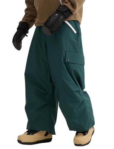 GSOU SNOW Fashion Style Unisex Super Baggy Cargo Ski Snowboard Pants Loose Fit Snow Sports Trousers Insulated Waterproof Windproof for Winter Outdoor Fun