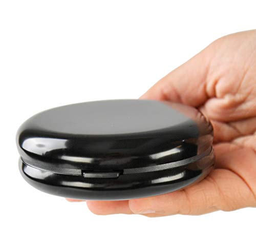Home-X Coin Dispenser, Hard Case Organizer And Storage For Coins, Small Money Sorter And Coin Holder For Collectors, 3 ¼" D X 1 ¼" H, Black #TOP6
