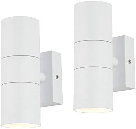 LITECRAFT Kenn Wall Light Outdoor Up Down IP44 Rated Fitting - Polished Steel
