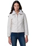 Koroshi Chaqueta mujer doble faz fecto piel blanca, interior efecto pelo., de color BLANCO/WHITE, Talla XS