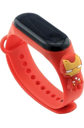 Jabede Montre numérique avec bracelet en silicone compatible Mi Band pour enfant Motif 3D dessin animé, Ironman