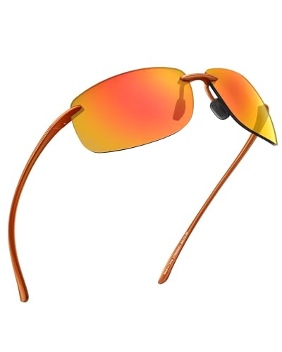 Image of JIM HALO Sport Sunglasses Men Womens TR90 Rimless for Driving Running Golf | Polarized /Non polarized,Lightweight,17g /0.6oz,Rectangle,Wrap Around,Cycling,Fishing,Outdoor Activities